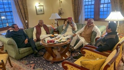 Shimla, Feb 28 (ANI): Himachal Pradesh Chief Minister Sukhvinder Singh Sukhu, Karnataka Deputy Chief Minister DK Shivakumar, Former Chhattisgarh Chief Minister Bhupesh Baghel, Former Haryana Chief Minister Bhupinder Singh Hooda and Congress leader Rajeev Shukla during a meeting, in Shimla on Wednesday. (ANI Photo) (ANI) Shimla, Feb 28 (ANI): Himachal Pradesh Chief Minister Sukhvinder Singh Sukhu, Karnataka Deputy Chief Minister DK Shivakumar, Former Chhattisgarh Chief Minister Bhupesh Baghel, Former Haryana Chief Minister Bhupinder Singh Hooda and Congress leader Rajeev Shukla during a meeting, in Shimla on Wednesday. (ANI Photo) (ANI)