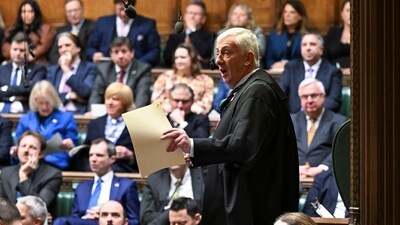 Britain's Speaker of the House of Commons Lindsay Hoyle speaks during Prime Minister's Questions, at the House of Commons in London, Britain, February 7, 2024. UK Parliament/Maria Unger/Handout via REUTERS THIS IMAGE HAS BEEN SUPPLIED BY A THIRD PARTY. MANDATORY CREDIT. IMAGE MUST NOT BE ALTERED. (via REUTERS)