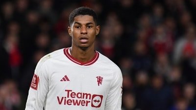 Manchester United's Marcus Rashford reacts during their FA Cup match vs Nottingham Forest. (AP) Manchester United's Marcus Rashford reacts during their FA Cup match vs Nottingham Forest. (AP)