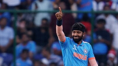 All-rounder Hardik Pandya is in the Grade A list, having led India in T20Is throughout 2023 and being an integral part of the Indian limited overs squads. Other players in this grade are veteran off-spinner Ravichandran Ashwin, pacers Mohammed Shami and Mohammed Siraj and batters KL Rahul and Shubman Gill (REUTERS)