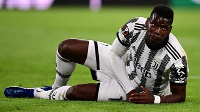 Juventus' French midfielder Paul Pogba reacts after being tackled (AFP) Juventus' French midfielder Paul Pogba reacts after being tackled (AFP)