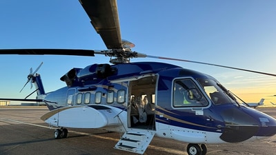 The six crew members were all hoisted from the sea by rescue workers, but one was later declared dead in hospital, police said in a statement on Thursday. (X/@aviator_aero) The six crew members were all hoisted from the sea by rescue workers, but one was later declared dead in hospital, police said in a statement on Thursday. (X/@aviator_aero)