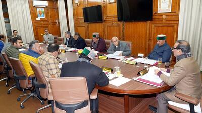Himachal Pradesh CM Sukhvinder Singh Sukhu presides over a cabinet meeting with Congress MLAs, in Shimla on Thursday. (ANI) Himachal Pradesh CM Sukhvinder Singh Sukhu presides over a cabinet meeting with Congress MLAs, in Shimla on Thursday. (ANI)