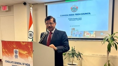 India’s High Commissioner to Ottawa Sanjay Kumar Verma speaking at an engagement in British Columbia on Wednesday. India’s High Commissioner to Ottawa Sanjay Kumar Verma speaking at an engagement in British Columbia on Wednesday.