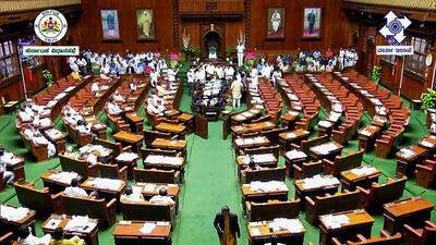 Karnataka Bharatiya Janata Party MLAs stage a protest against the state government, at Vidhana Soudha, in Bengaluru (ANI) Karnataka Bharatiya Janata Party MLAs stage a protest against the state government, at Vidhana Soudha, in Bengaluru (ANI)