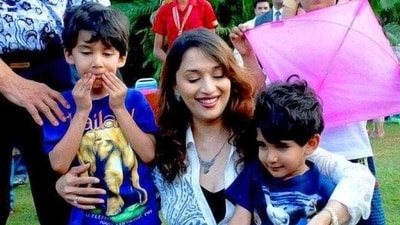 Madhuri Dixit is married to Dr Shriram Nene. They have two sons – Arin Nene and Ryan Nene. Madhuri, who had her first baby in 2003, took a break from Bollywood after Aaja Nachle (2007) primarily to focus on her family and personal life. She lived in the US with her husband and children for many years before returning to India a few years ago. Madhuri Dixit is married to Dr Shriram Nene. They have two sons – Arin Nene and Ryan Nene. Madhuri, who had her first baby in 2003, took a break from Bollywood after Aaja Nachle (2007) primarily to focus on her family and personal life. She lived in the US with her husband and children for many years before returning to India a few years ago.