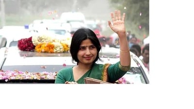 SP MP from Mainpuri, Dimple Yadav took part in an election campaign. (File Photo) SP MP from Mainpuri, Dimple Yadav took part in an election campaign. (File Photo)