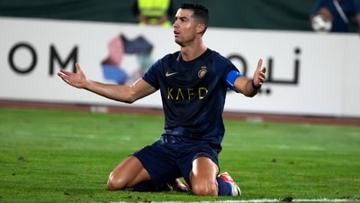 Al Nassr's Cristiano Ronaldo has received a one-match suspension. (AP) Al Nassr's Cristiano Ronaldo has received a one-match suspension. (AP)