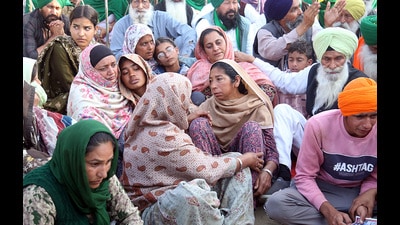 Shubh Karan's family mourn Balloh village in Bathinda district on Thursday. (Sanjeev Kumar/HT) Shubh Karan's family mourn Balloh village in Bathinda district on Thursday. (Sanjeev Kumar/HT)