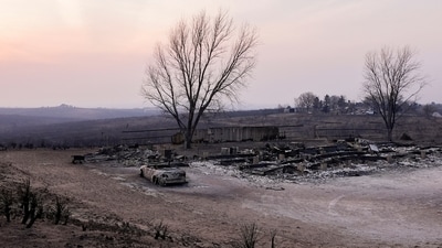 The charred remains of a home burned by the Smokehouse Creek Fire are seen Wednesday, Feb. 28, 2024, in Canadian, Texas. (AP Photo/Julio Cortez) (AP) The charred remains of a home burned by the Smokehouse Creek Fire are seen Wednesday, Feb. 28, 2024, in Canadian, Texas. (AP Photo/Julio Cortez) (AP)