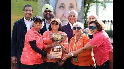 The tournament was held in memory of late golfer Neelu Chopra, who also held the office of the lady captain in the Chandigarh Golf Club. (Sant Arora/HT Photo)