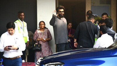 Arjun Kapoor at Kalina airport on Thursday morning, The guests at the occasion will receive traditional scarves made by women artisans from Kachchh and Lalpur in Gujarat. Arjun Kapoor at Kalina airport on Thursday morning, The guests at the occasion will receive traditional scarves made by women artisans from Kachchh and Lalpur in Gujarat.