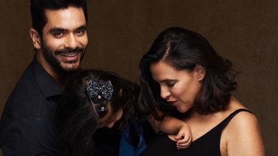 In 2021, actors Neha Dhupia and Angad Bedi announced that they were all to welcome their second child. The couple shared a photo of Angad holding Neha's baby bump with little Mehr in his arms. Their caption on Instagram read, "Took us 2 days to come with a caption….The best one we could think of was… Thank you, God." In 2021, actors Neha Dhupia and Angad Bedi announced that they were all to welcome their second child. The couple shared a photo of Angad holding Neha's baby bump with little Mehr in his arms. Their caption on Instagram read, "Took us 2 days to come with a caption….The best one we could think of was… Thank you, God."