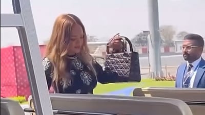 Rihanna at the Jamnagar airport. Rihanna at the Jamnagar airport.