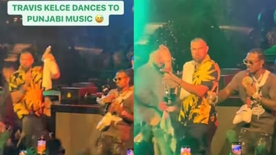 Taylor Swift's boyfriend Travis Kelce at a nightclub in Las Vegas. (Instagram/@bramalea.rd) Taylor Swift's boyfriend Travis Kelce at a nightclub in Las Vegas. (Instagram/@bramalea.rd)