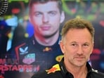 Red Bull Racing team principal Christian Horner watches in the garage during the first practice session of the Bahrain Formula One Grand Prix. Red Bull Racing team principal Christian Horner watches in the garage during the first practice session of the Bahrain Formula One Grand Prix.