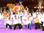 Puneri Paltan players with the PKL title