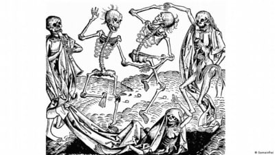 'The Dance of Death' from the 'Nuremberg Chronicle,' published in 1493 (Gemeinfrei) 'The Dance of Death' from the 'Nuremberg Chronicle,' published in 1493 (Gemeinfrei)