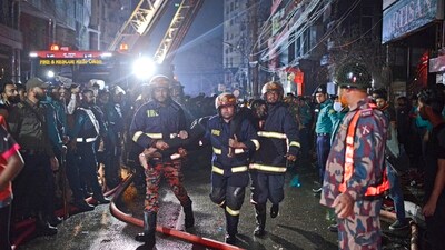The fire at a popular restaurant named "Kacchi Bhai" broke out around 9:50 pm on Thursday. It started on the building's first floor and quickly spread to the upper floors, which housed more restaurants and a garment shop, according to fire service officials. (AP) The fire at a popular restaurant named "Kacchi Bhai" broke out around 9:50 pm on Thursday. It started on the building's first floor and quickly spread to the upper floors, which housed more restaurants and a garment shop, according to fire service officials. (AP)