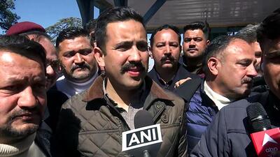 Congress MLA Vikramaditya Singh speaks to the media on the disqualification of the six party MLAs, who cross-voted in Rajya Sabha polls, in Shimla on Thursday. (ANI) Congress MLA Vikramaditya Singh speaks to the media on the disqualification of the six party MLAs, who cross-voted in Rajya Sabha polls, in Shimla on Thursday. (ANI)