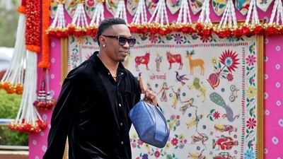 Former West Indies all-rounder Dwayne Bravo made his presence felt at the event.&nbsp; (REUTERS)