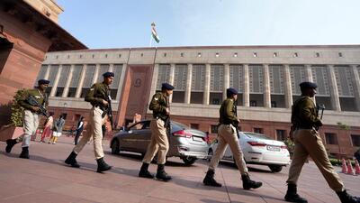 New Delhi: Security personnel at Parliament House complex during the Winter session, in New Delhi (PTI FILE PHOTO) New Delhi: Security personnel at Parliament House complex during the Winter session, in New Delhi (PTI FILE PHOTO)