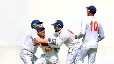 While Vidarbha had a more comfortable win in the quarter-finals against Karnataka – they bowled the opposition out on the final day and won by 127 runs, MP came through against Andhra with the barest of margins – 4 runs. (PTI) While Vidarbha had a more comfortable win in the quarter-finals against Karnataka – they bowled the opposition out on the final day and won by 127 runs, MP came through against Andhra with the barest of margins – 4 runs. (PTI)