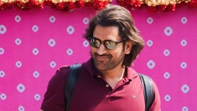 MS Dhoni was among the cricket stars that arrived in Jamnagar, Gujarat for Anant Ambani and Radhika Merchant's three-day pre-wedding festivities. (PTI) MS Dhoni was among the cricket stars that arrived in Jamnagar, Gujarat for Anant Ambani and Radhika Merchant's three-day pre-wedding festivities. (PTI)