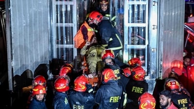 The fire spread quickly after breaking out in a biryani restaurant, and was only reined in following two hours of effort by 13 units of firefighters. (AFP) The fire spread quickly after breaking out in a biryani restaurant, and was only reined in following two hours of effort by 13 units of firefighters. (AFP)