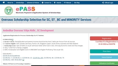 Telangana govt invites SC students for overseas scholarship; apply by March 31 Telangana govt invites SC students for overseas scholarship; apply by March 31