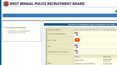 WBPRB starts application process for Constables/ Lady Constables posts, apply by March 29 WBPRB starts application process for Constables/ Lady Constables posts, apply by March 29