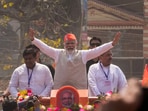 Prime Minister Narendra Modi seen during a road show at Krishnanagar ahead of the public meeting held on Saturday. Prime Minister Narendra Modi seen during a road show at Krishnanagar ahead of the public meeting held on Saturday.