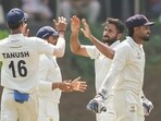Mumbai's Shardul Thakur celebrates with teammates after taking the wicket of Tamil Nadu's Vijay Shankar Mumbai's Shardul Thakur celebrates with teammates after taking the wicket of Tamil Nadu's Vijay Shankar