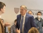 Climate activists disrupted an event at Harvard University featuring Sen. Joe Manchin (D-WV), Climate activists disrupted an event at Harvard University featuring Sen. Joe Manchin (D-WV),