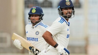 India's Dhruv Jurel, right, and Kuldeep Yadav in action during a Test match. (AP) India's Dhruv Jurel, right, and Kuldeep Yadav in action during a Test match. (AP)