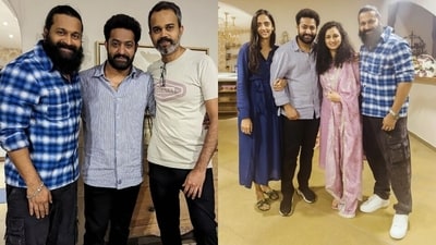 Jr NTR shared pictures with Rishabh Shetty, Prasanth Neel and their families on Instagram (Instagram) Jr NTR shared pictures with Rishabh Shetty, Prasanth Neel and their families on Instagram (Instagram)