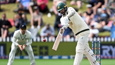 Australia's Nathan Lyon bats against New Zealand. (AP) Australia's Nathan Lyon bats against New Zealand. (AP)