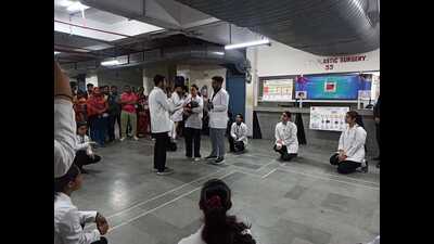 One of the highlights of the event was a public awareness play on universal newborn hearing screening highlighting the significance of early detection of hearing loss in infants. (HT PHOTO)