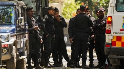 NSG commandoes at the Rameshwaram cafe blast site, in Bengaluru on Saturday. (PTI) NSG commandoes at the Rameshwaram cafe blast site, in Bengaluru on Saturday. (PTI)