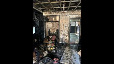 The incident caused significant damage to the entire flat and burnt all necessary furniture. (HT PHOTO) The incident caused significant damage to the entire flat and burnt all necessary furniture. (HT PHOTO)