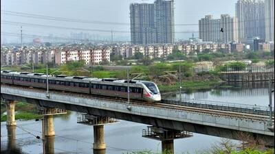 The section involves three new stations at Muradnagar, Modinagar (south), and Modinagar (north) besides already functional five stations at Sahibabad, Ghaziabad, Guldhar, Duhai, and Duhai Depot, under a 17km priority section in Ghaziabad. (Sakib Ali/HT Photo) The section involves three new stations at Muradnagar, Modinagar (south), and Modinagar (north) besides already functional five stations at Sahibabad, Ghaziabad, Guldhar, Duhai, and Duhai Depot, under a 17km priority section in Ghaziabad. (Sakib Ali/HT Photo)