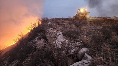 Texas emergency crews were struggling February 29 to contain the largest wildfire in the US state's history, with the blaze killing at least two people and scorching a million acres as it raged out of control. (Photo by J. Griffin / Texas A&M Forest Service / AFP) (AFP) Texas emergency crews were struggling February 29 to contain the largest wildfire in the US state's history, with the blaze killing at least two people and scorching a million acres as it raged out of control. (Photo by J. Griffin / Texas A&M Forest Service / AFP) (AFP)