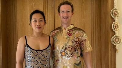 Mark Zuckerberg's lookbook was all about keeping the theme of the day in mind. The Meta CEO opted for a golden shirt with animal motifs printed on it, while wife Priscilla Chan looked elegant in an printed dress. Mark Zuckerberg's lookbook was all about keeping the theme of the day in mind. The Meta CEO opted for a golden shirt with animal motifs printed on it, while wife Priscilla Chan looked elegant in an printed dress.