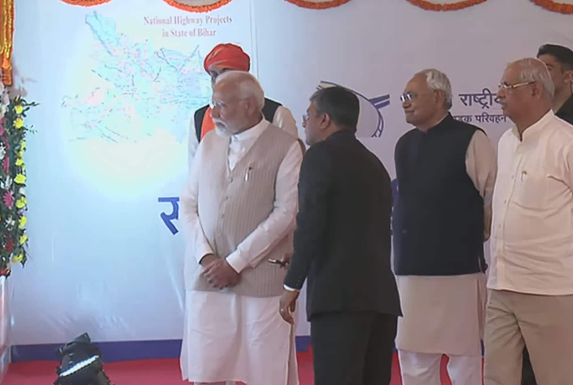 PM Modi inspects the development projects. (Narendra Modi/YouTube)