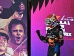 Max Verstappen celebrates winning the Bahrain Formula One Grand Prix. Max Verstappen celebrates winning the Bahrain Formula One Grand Prix.