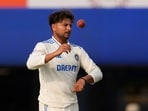 India's Kuldeep Yadav prepares to bowl India's Kuldeep Yadav prepares to bowl