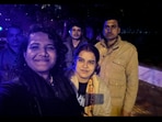 Snapshot of Ekta Thakur along with Delhi Police personnel. Snapshot of Ekta Thakur along with Delhi Police personnel.