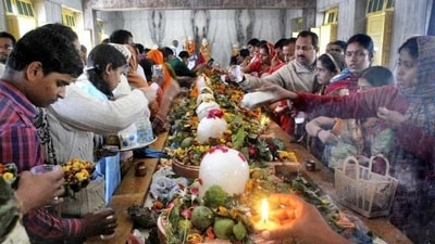 Offerings of bael leaves, flowers, and fruits are made to Lord Shiva. Some devotees also offer the Bhang (cannabis) to Lord Shiva as it is believed to be his favorite. (PTI) Offerings of bael leaves, flowers, and fruits are made to Lord Shiva. Some devotees also offer the Bhang (cannabis) to Lord Shiva as it is believed to be his favorite. (PTI)
