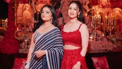 Sachin Tendulkar's daughter Sara Tendulkar also attended the event. She wore a red choli and matching lehenga. Sachin Tendulkar's daughter Sara Tendulkar also attended the event. She wore a red choli and matching lehenga.