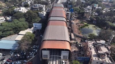 After the inauguration of a 5.5-kilometre stretch of Ruby Hall to Ramwadi, Pune Metro will complete line 2 covering a 15.7-kilometre distance of Vanaz to Ramwadi. (HT PHOTO)